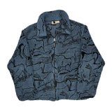 Made In USA Woolrich Fleece Jacket - Large Blue Polyester