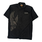 An American Legend Harley Davidson Graphic Short Sleeve Shirt - Medium Black Cotton