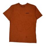 Patagonia Graphic T-Shirt - Large Orange Cotton Blend