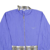 REEBOK Mens Blue Printed Trim Jacket M Polyester Zip Athletic Sportswear