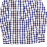 TOMMY HILFIGER Mens Blue & White Check Shirt XS Classic Button-Down Cotton Blend