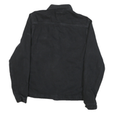 PEPE JEANS Mens Black Cotton Blend Button Jacket M Plain Casual Outerwear