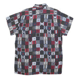 MARC THOMBARD Mens Black & Red Pattern Shirt L Geometric Print Casual Button