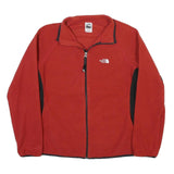 THE NORTH FACE Womens Red Zip Jacket XL Cotton Plain Outdoor Casual Warm