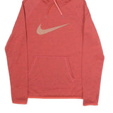 NIKE Womens Red & Orange Pullover Hoodie S Cotton Blend Lightweight