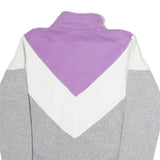 FILA Womens Purple & White Sweatshirt Crew Neck S Colourblock Half Zip Pullover
