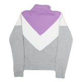 FILA Womens Purple & White Sweatshirt Crew Neck S Colourblock Half Zip Pullover