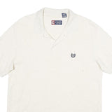 CHAPS Mens White Polo Shirt M Cotton Short Sleeve Plain Classic Fit Casual