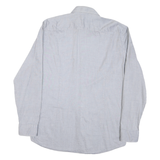 HUGO Mens Grey Blue Shirt L Cotton Blend Classic Fit Casual Office
