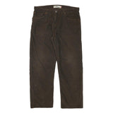 LEVI'S Mens Cotton Blend Brown Regular Straight Trousers W38 L31 Casual Zip