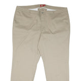 DICKIES Mens Cotton Blend Beige Regular Fit Straight Leg Trousers W46 L31