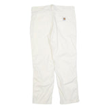 CARHARTT Mens Cotton Blend White Relaxed Straight Trousers W38 L32 Workwear