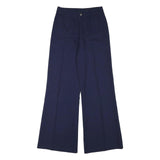 Womens Polyester Navy Relaxed Wide-Leg Trousers W26 L31 Zip Closure