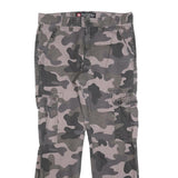 SOUTHPOLE Mens Cotton Blend Slim Cargo Trousers W30 L28 Grey Camouflage Outdoor