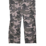 SOUTHPOLE Mens Cotton Blend Slim Cargo Trousers W30 L28 Grey Camouflage Outdoor