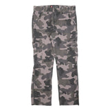 SOUTHPOLE Mens Cotton Blend Slim Cargo Trousers W30 L28 Grey Camouflage Outdoor