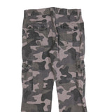 SOUTHPOLE Mens Cotton Blend Slim Cargo Trousers W30 L28 Grey Camouflage Outdoor