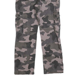 SOUTHPOLE Mens Cotton Blend Slim Cargo Trousers W30 L28 Grey Camouflage Outdoor