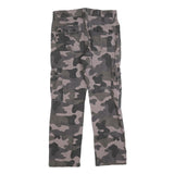 SOUTHPOLE Mens Cotton Blend Slim Cargo Trousers W30 L28 Grey Camouflage Outdoor