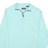CHAPS Mens Blue Plain Pullover Jumper Crew Neck Cotton Blend S Casual