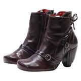 TIGERS Ankle Boots Purple Leather Womens UK 7