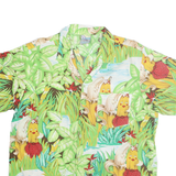 DR BEACH Mens Green Cotton Blend XL Tropical Print Shirt Short Sleeve Beachwear