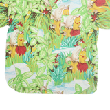 DR BEACH Mens Green Cotton Blend XL Tropical Print Shirt Short Sleeve Beachwear