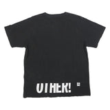 Womens Black Cotton Blend Graphic T-Shirt L Short Sleeve Crew Neck Love Positive