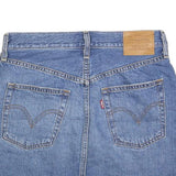LEVI'S Womens Blue Denim Mini Cotton Blend Skirt Size S Frayed Hem