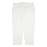 LEE Womens Cotton Blend White Relaxed Straight Trousers W40 L30 Casual Work