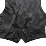 Mens Black Jacket Waistcoat M Polyester Blend Button Plain Stylish Classic