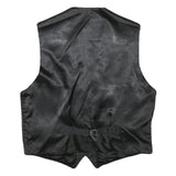 Mens Black Jacket Waistcoat M Polyester Blend Button Plain Stylish Classic