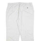 Womens Relaxed Fit White Linen Blend Trousers W38 L28 Comfortable Casual Elastic