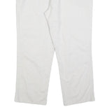 Womens Relaxed Fit White Linen Blend Trousers W38 L28 Comfortable Casual Elastic