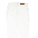 TRUSSARDI Womens White Regular Fit Straight Denim Jeans Cotton Blend Zip W30 L25