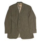 MACEYS Mens Brown Checked Classic Jacket XL Cotton Woven Button Closure