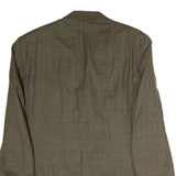 MACEYS Mens Brown Checked Classic Jacket XL Cotton Woven Button Closure