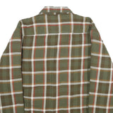 WRANGLER Mens Green & Brown Checked Jacket L Cotton Blend Button Closure