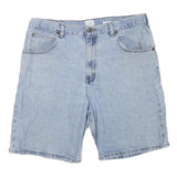 Mens Light Blue Denim Casual Shorts L W38 Cotton Blend Relaxed Fit Pocketed