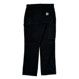Carhartt Double Knee Carpenter Pants - 31W 30L Black Cotton