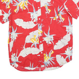 VANS Mens Red Floral Print Cotton Blend Shirt M Casual Summer Style