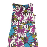 MONSOON Womens Black Blue & Purple Floral Day Cotton Blend Dress UK 14