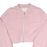 PINKO Womens Pink Bomber Jacket S Polyester Blend Plain Zip Casual Cropped
