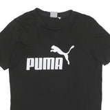 PUMA Mens Black Graphic T-Shirt S Short Sleeve Crew Neck Sport Casual