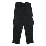 ZARA Mens Black Regular Cargo Trousers W30 L30 Cotton Blend Zip Pocketed