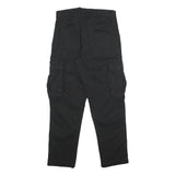 ZARA Mens Black Regular Cargo Trousers W30 L30 Cotton Blend Zip Pocketed