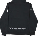 RUSSELL ATHLETIC Mens Black West Logo Pullover Hoodie M Cotton Blend
