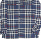 LL BEAN Mens Blue White Red Plaid Shirt S Cotton Long Sleeve Casual Button-Up