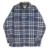 LL BEAN Mens Blue White Red Plaid Shirt S Cotton Long Sleeve Casual Button-Up