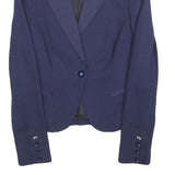 LUI JO Womens Blue Jacket XS Polyester Tailored Button Plain Elegant Stylish